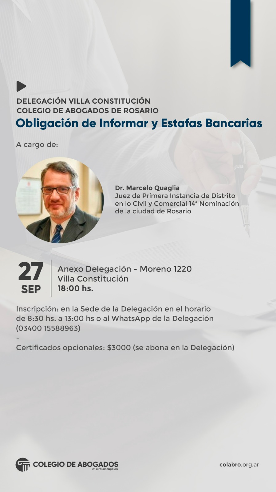 Obligación de Informar y Estafas Bancarias - 27/09/2024